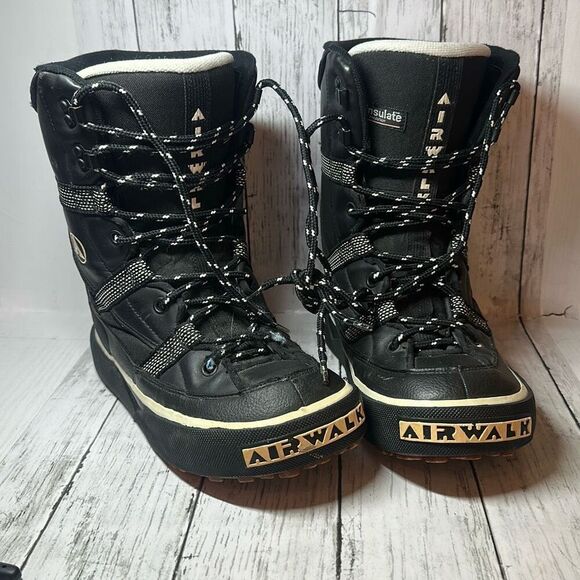 Mens Airwalk Snowboard Ski Boots Thinsulate Black Size 9.5 - Picture 1 of 10